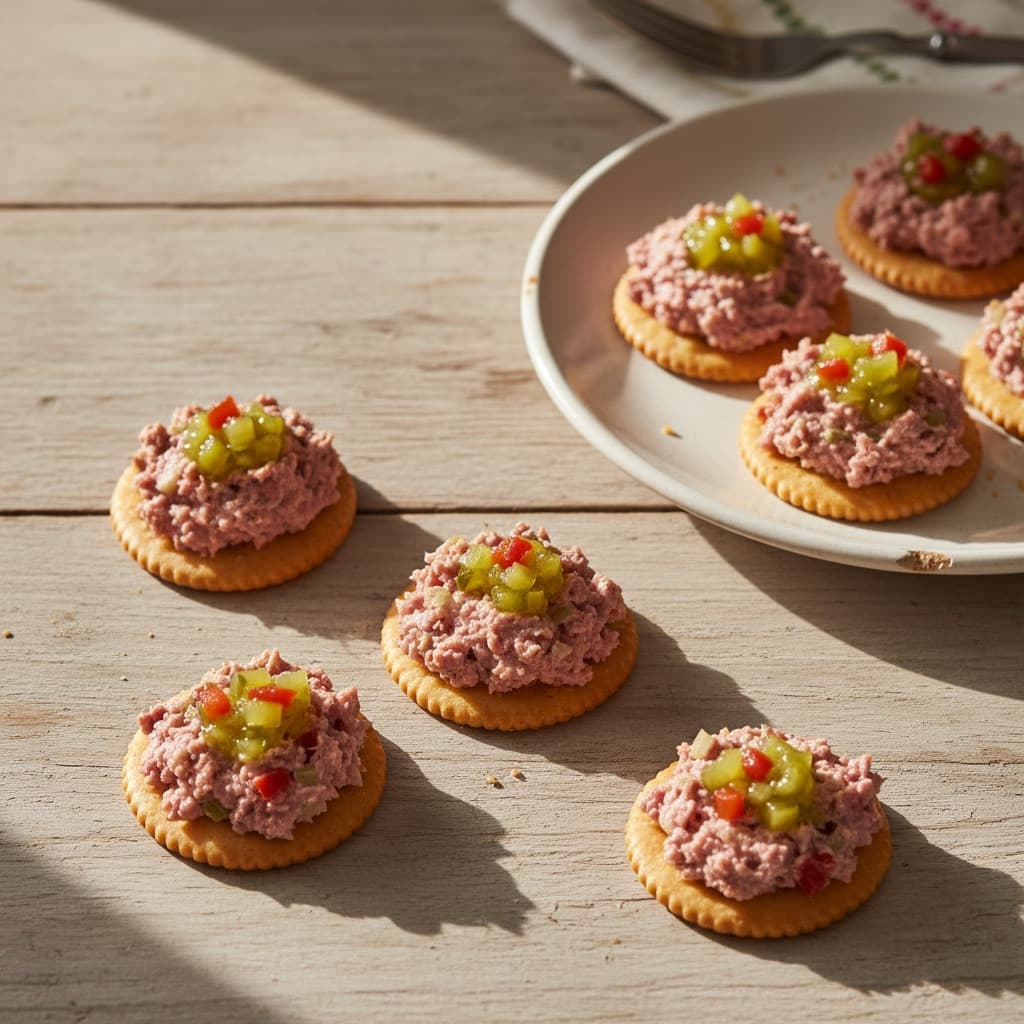 Deviled Ham on Crackers