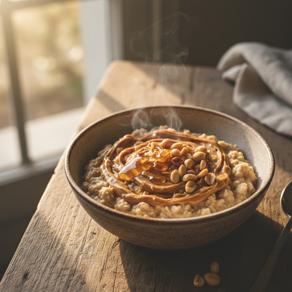 Oatmeal with Peanut Butter and Honey