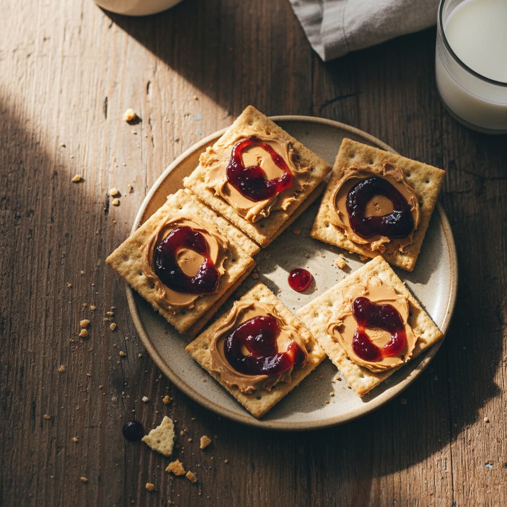 Peanut Butter and Jelly on Crackers