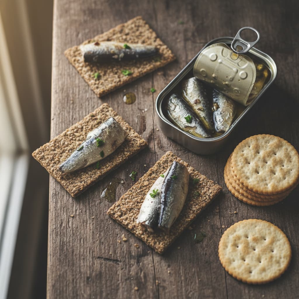 Sardines on Crackers