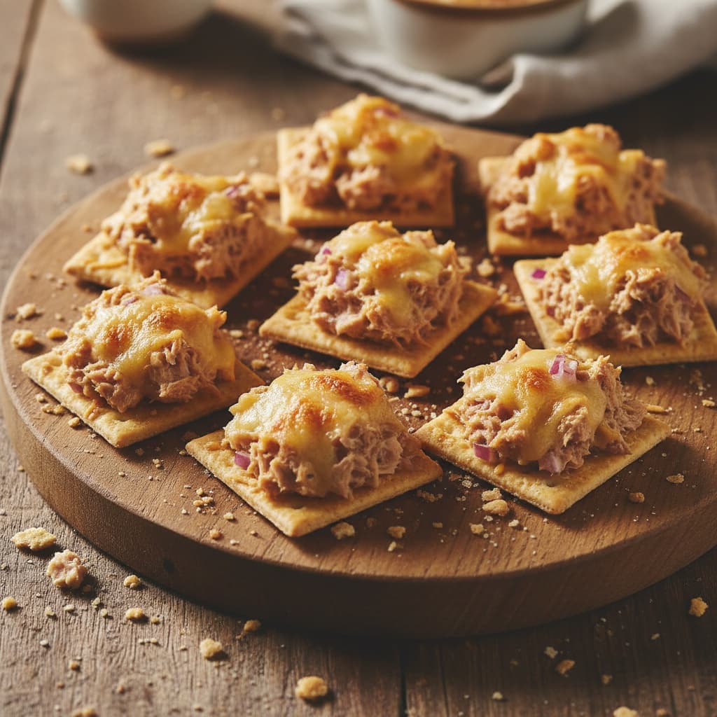 Tuna Melt on Crackers